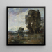 Sommerlandschaft Gemälde - Jean-Baptiste-Camille Corot — gerahmtes Bild an der Wand