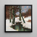Winterlandschaft mit zunehmendem Mond - Adolf Kaufmann — gerahmtes Bild an der Wand