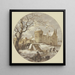 Winterlandschaft vor der Stadtmauer auf der Brücke mit einem Holzschlitten - Jacob Cats — Wandpräsentation des Kunstwerks