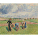 Reproduktion des Gemäldes Bauernmädchen, die Kräuter sammeln, Éragny - Camille Pissarro