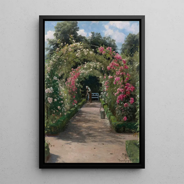Im Garten - Peder Mønsted — gerahmtes Bild an der Wand
