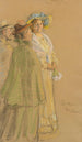 Der Postmeister Schrøder, Anna Ancher und Henny Brodersen - Peder Severin Krøyer — Ansicht des Kunstwerks