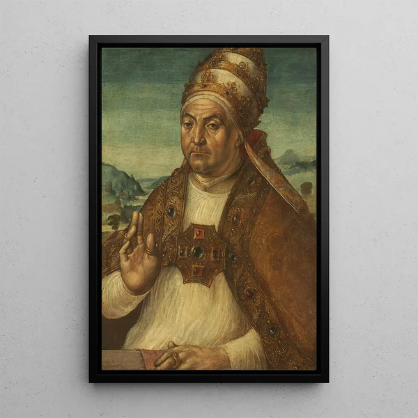 Portrait des Papstes Sixtus IV. della Rovere - Pedro Berruguete — gerahmtes Bild an der Wand