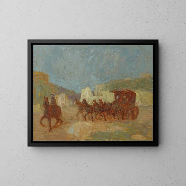 Eine Postkutsche - Pedro Figari — gerahmtes Bild an der Wand