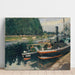 Reproduktion des Gemäldes Péniches à Pontoise - Camille Pissarro