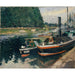 Reproduktion des Gemäldes Péniches à Pontoise - Camille Pissarro