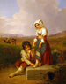 Ein Hirte und ein Mädchen auf dem römischen Land im Hintergrund Aqua Claudia - Penry Williams — Ansicht des Kunstwerks