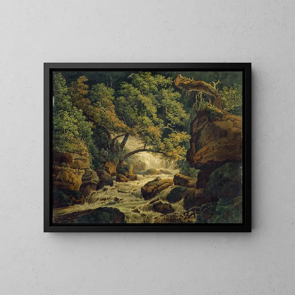 Chute d'eau de Birs - Peter Birmann — gerahmtes Bild an der Wand
