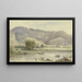 Flusslandschaft mit hohen Bergen - Peter Burnitz — gerahmtes Bild an der Wand