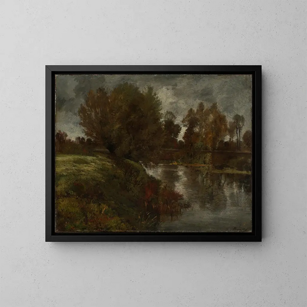 Ambiance pluvieuse sur la Nidda - Peter Burnitz — gerahmtes Bild an der Wand