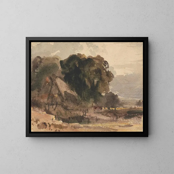 Cottage parmi les arbres - Peter DeWint — gerahmtes Bild an der Wand
