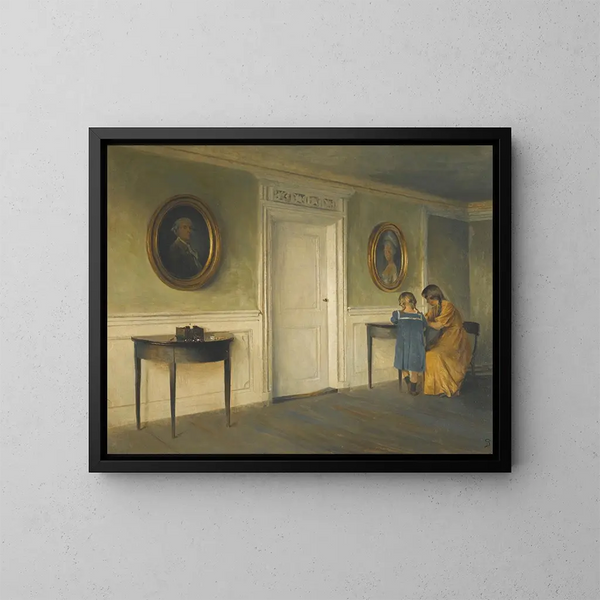 Die Mädchen des Künstlers in einem Interieur - Peter Ilsted — gerahmtes Bild an der Wand