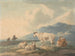 Berglandschaft mit Kühen und Ziegen im Vordergrund und Figuren links - Peter La Cave — Ansicht des Kunstwerks