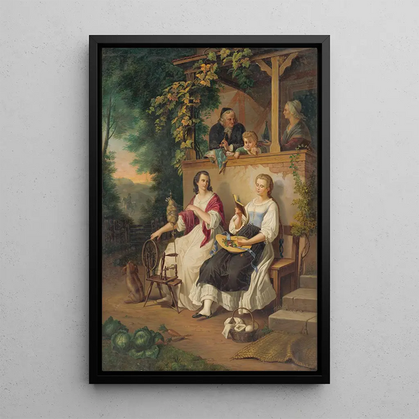 Idylle familiale - Peter Michal Bohúň — gerahmtes Bild an der Wand