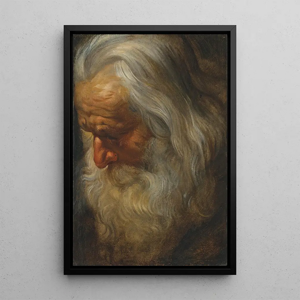 Studie eines alten bärtigen Mannes - Peter Paul Rubens — gerahmtes Bild an der Wand