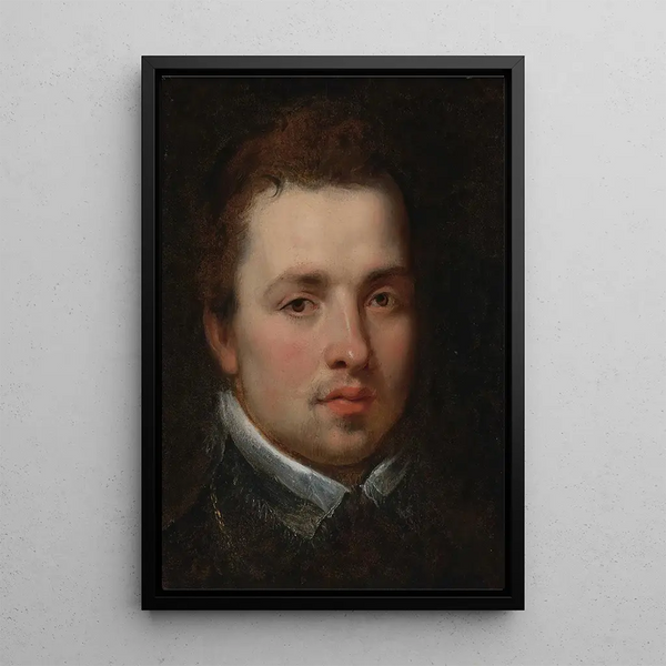 Portrait eines jungen Mannes - Peter Paul Rubens — gerahmtes Bild an der Wand