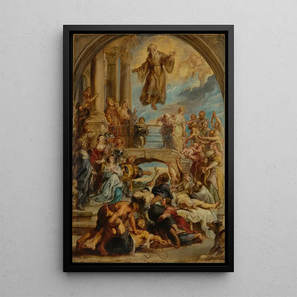 Die Wunder des heiligen Franz von Paola - Peter Paul Rubens — gerahmtes Bild an der Wand