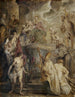 Der mystische Hochzeit der heiligen Katharina, kolorierte Skizze für den Altar der Kirche der Augustiner in Antwerpen - Peter Paul Rubens — Ansicht des Kunstwerks