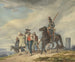 Drei bewaffnete Ritter, die Gefangene in der Nähe von Reims eskortieren - Peter von Hess — Ansicht des Kunstwerks