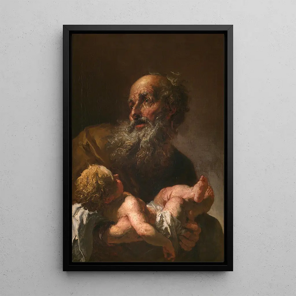 Siméon mit dem Jesuskind - Petr Brandl — gerahmtes Bild an der Wand