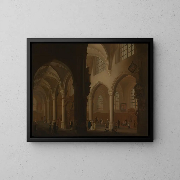 Innenansicht der alten Kirche Saint-Georges in Antwerpen - Petrus Johannes van Regemorter — gerahmtes Bild an der Wand