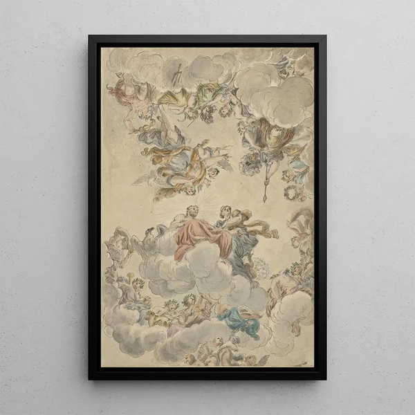 Projekt für eine Decke mit der Hochzeit von Jupiter und Junon - Petrus Norbertus van Reysschoot — gerahmtes Bild an der Wand
