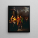 Ein Lebkuchenverkäufer im Kerzenschein - Petrus van Schendel — gerahmtes Bild an der Wand