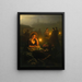 Nachtmarkt in Amsterdam mit dem Dam-Palast und der Nieuwe Kerk im Hintergrund - Petrus van Schendel — gerahmtes Bild an der Wand