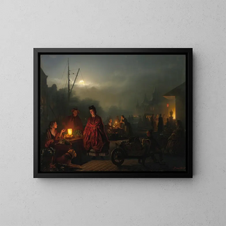 Petrus van Schendel - The night market.webp