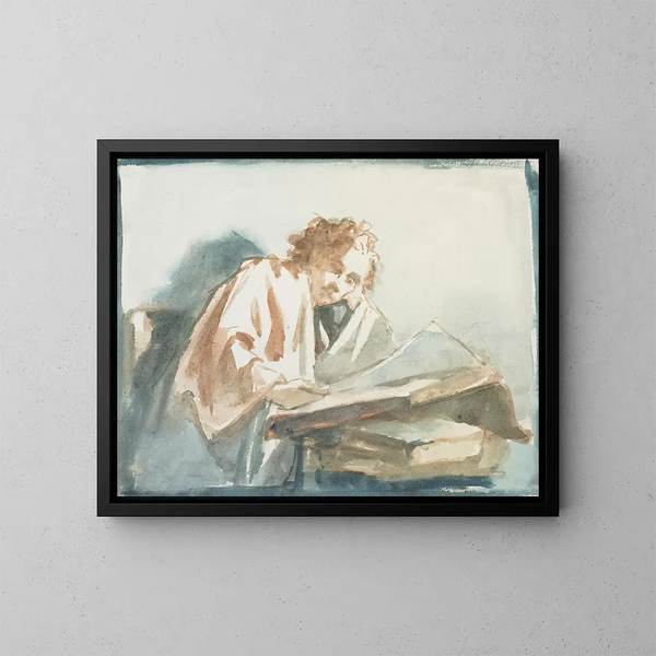 Ein Student - Petrus van der Velden — gerahmtes Bild an der Wand