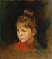 Ein blondes Mädchen mit rotem Knoten - Philip Alexius de László — Ansicht des Kunstwerks