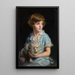 Portrait eines Kindes mit einem Löwen Steiff - Philip Alexius de László — gerahmtes Bild an der Wand