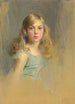 Portrait des ehrenwerten Esme Mary Gabrielle Harmsworth zukünftigen Countess Cromer im Alter von neun Jahren - Philip Alexius de László — Ansicht des Kunstwerks