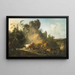 Landschaft mit Figuren und Tieren - Philip James de Loutherbourg — gerahmtes Bild an der Wand