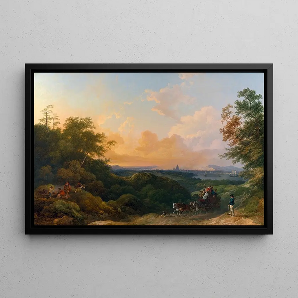 Philip James de Loutherbourg - The Evening Coach London in the Distance.webp