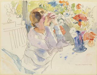 Philipp Franck - Woman with a flower bouquet.webp