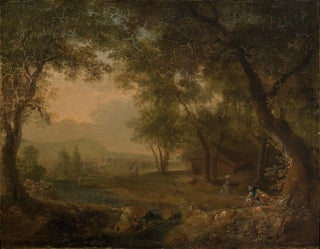 Philipp Hieronymus Brinckmann - Blick aus dem Wald in eine abendliche Landschaft.webp