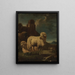 Widder mit Ruinen im Hintergrund - Philipp Peter Roos — gerahmtes Bild an der Wand