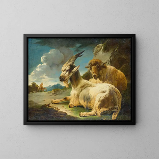 Philipp Peter Roos - Sheep and Goat in a Rocky Landscape.webp