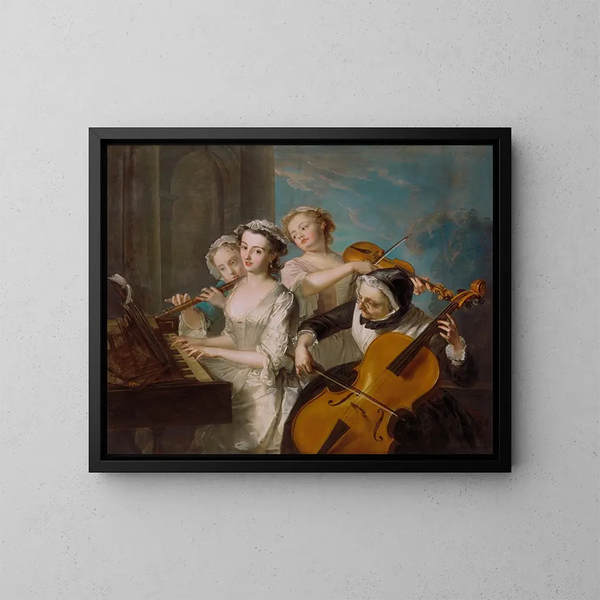 Le Sens de l'ouïe - Philippe Mercier — gerahmtes Bild an der Wand