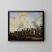 Des Soldaten plündern ein Dorf - Philips Wouwerman — gerahmtes Bild an der Wand