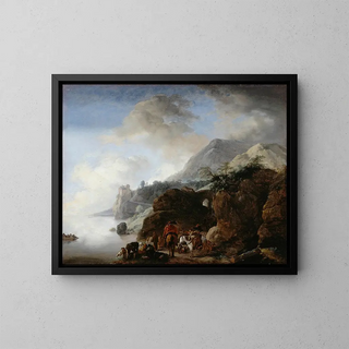 Philips Wouwerman - Travelers Awaiting a Ferry.webp