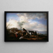 Zwei Reiter in der Nähe eines Brunnens - Philips Wouwerman — gerahmtes Bild an der Wand