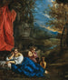 Flore und das Kind Bacchus in einer bewaldeten Landschaft - Pier Francesco Mola — Ansicht des Kunstwerks