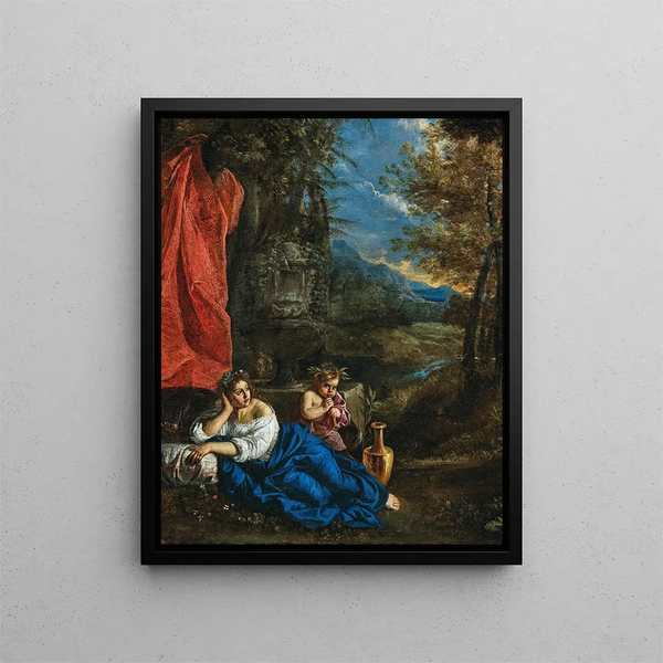Pier Francesco Mola - Flora and the Infant Bacchus in a wooded landscape.webp