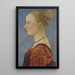 Portrait einer Frau - Piero del Pollaiolo — gerahmtes Bild an der Wand