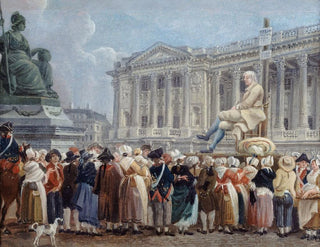 Ausstellung von Pierre Nicolas Perrin auf dem Place de la Révolution am 29. Vendémiaire des Jahres II - Pierre-Antoine Demachy — Ansicht des Kunstwerks
