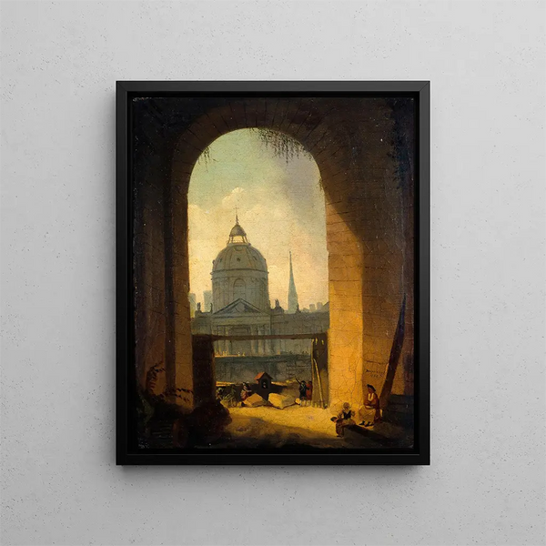 PierreAntoine Demachy - Le collge des QuatresNations vu de lentre de la cour carre du Louvre.webp