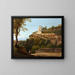 Ein Kloster in der Nähe von Neapel mit Blick auf Capri - Pierre-Athanase Chauvin — gerahmtes Bild an der Wand