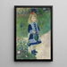 Ein Mädchen mit einer Gießkanne - Pierre-Auguste Renoir — gerahmtes Bild an der Wand